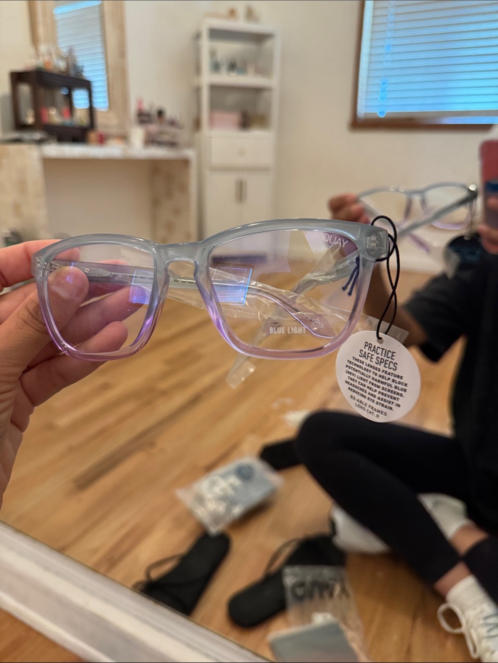 Quay Australia Clear to Lavender Ombre Blue Light Glasses